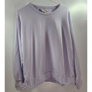 Pact Organic Cotton Open Back Cutout Sweatshirt Lavender Lilac XL